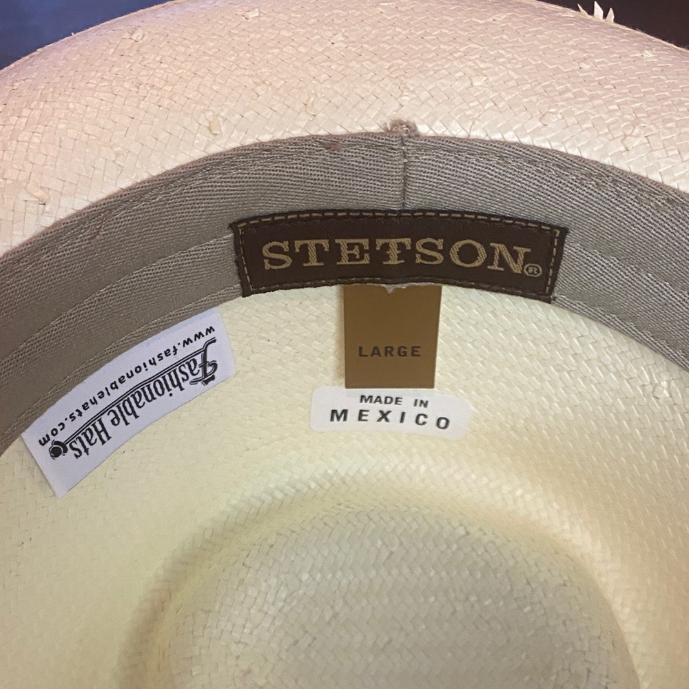 Stetson Light Straw Fedora Hat - Ivory - Picture 2 of 16